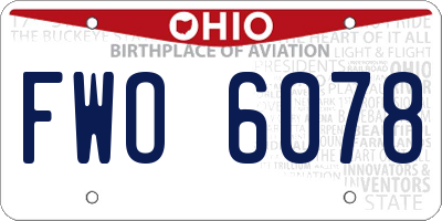 OH license plate FWO6078