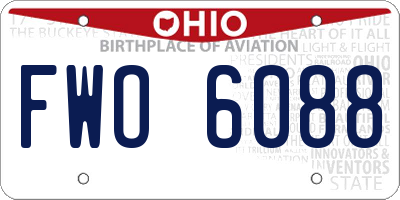 OH license plate FWO6088