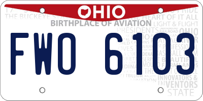 OH license plate FWO6103