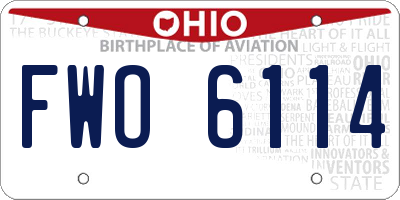 OH license plate FWO6114