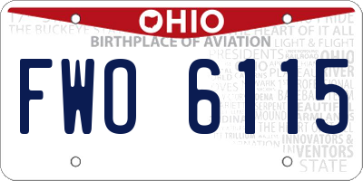 OH license plate FWO6115
