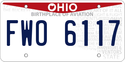 OH license plate FWO6117
