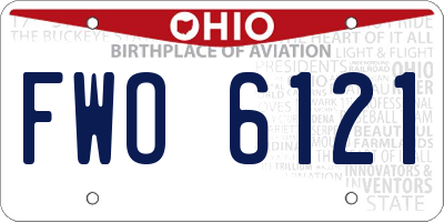 OH license plate FWO6121