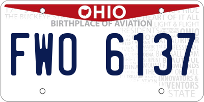 OH license plate FWO6137