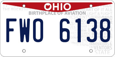 OH license plate FWO6138