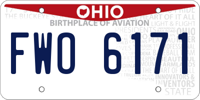 OH license plate FWO6171