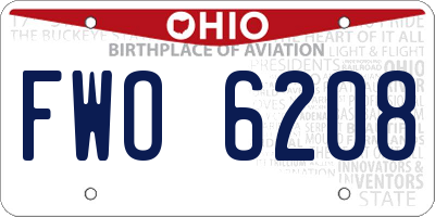 OH license plate FWO6208