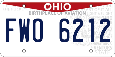 OH license plate FWO6212