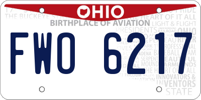 OH license plate FWO6217
