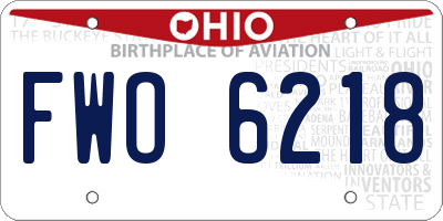 OH license plate FWO6218