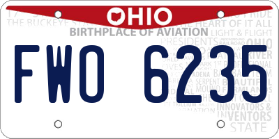OH license plate FWO6235