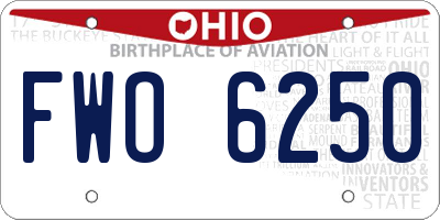 OH license plate FWO6250