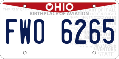 OH license plate FWO6265