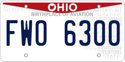 OH license plate FWO6300
