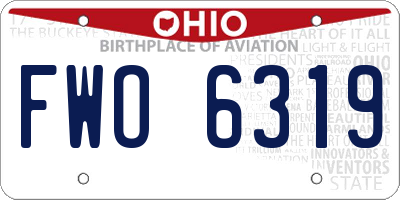 OH license plate FWO6319
