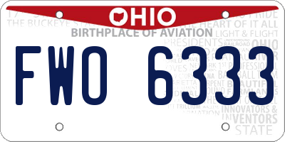 OH license plate FWO6333