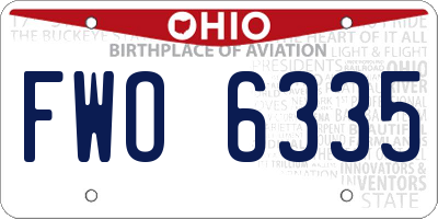 OH license plate FWO6335