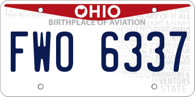 OH license plate FWO6337