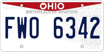 OH license plate FWO6342