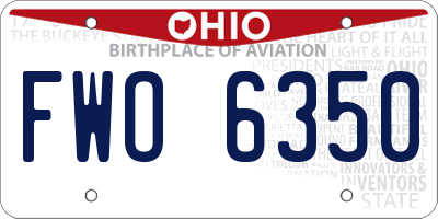 OH license plate FWO6350