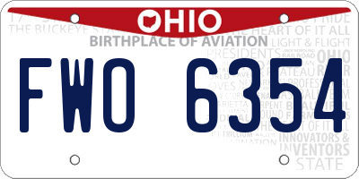 OH license plate FWO6354