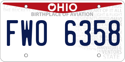 OH license plate FWO6358