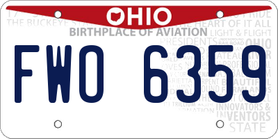 OH license plate FWO6359