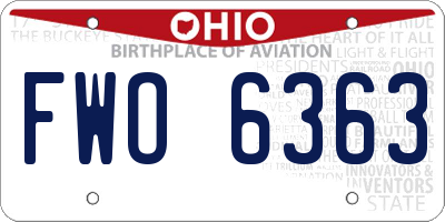 OH license plate FWO6363