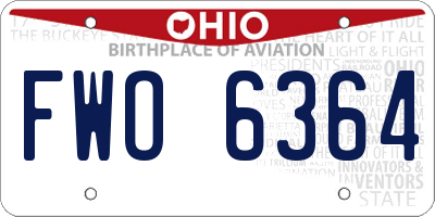 OH license plate FWO6364