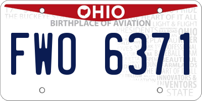 OH license plate FWO6371