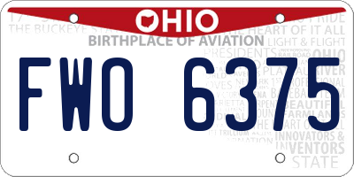 OH license plate FWO6375