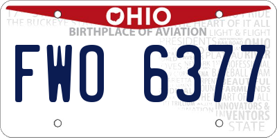 OH license plate FWO6377