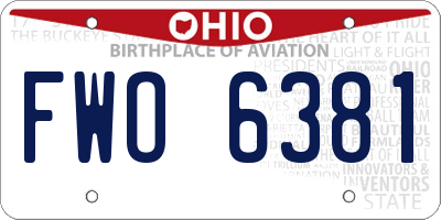 OH license plate FWO6381