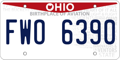 OH license plate FWO6390