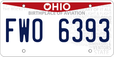 OH license plate FWO6393