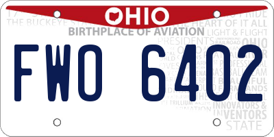 OH license plate FWO6402