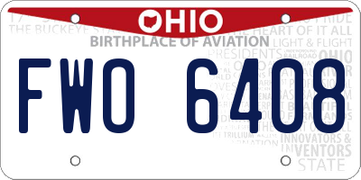 OH license plate FWO6408
