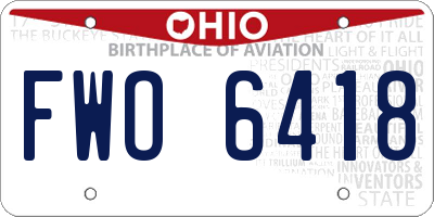 OH license plate FWO6418