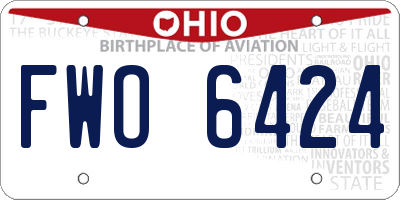 OH license plate FWO6424