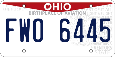 OH license plate FWO6445