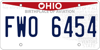 OH license plate FWO6454
