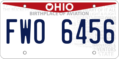OH license plate FWO6456