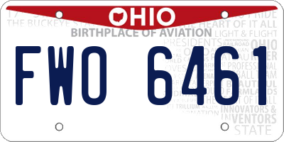 OH license plate FWO6461
