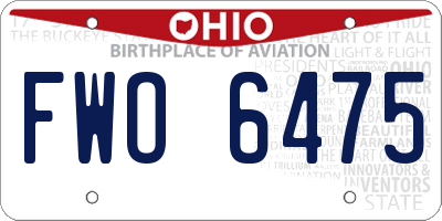 OH license plate FWO6475