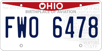 OH license plate FWO6478