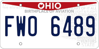 OH license plate FWO6489