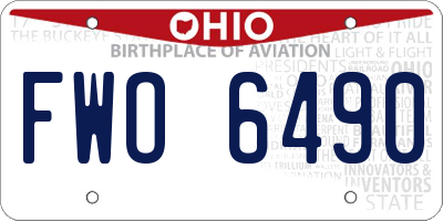 OH license plate FWO6490