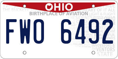 OH license plate FWO6492