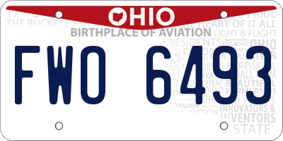OH license plate FWO6493