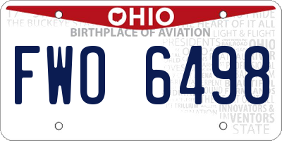 OH license plate FWO6498
